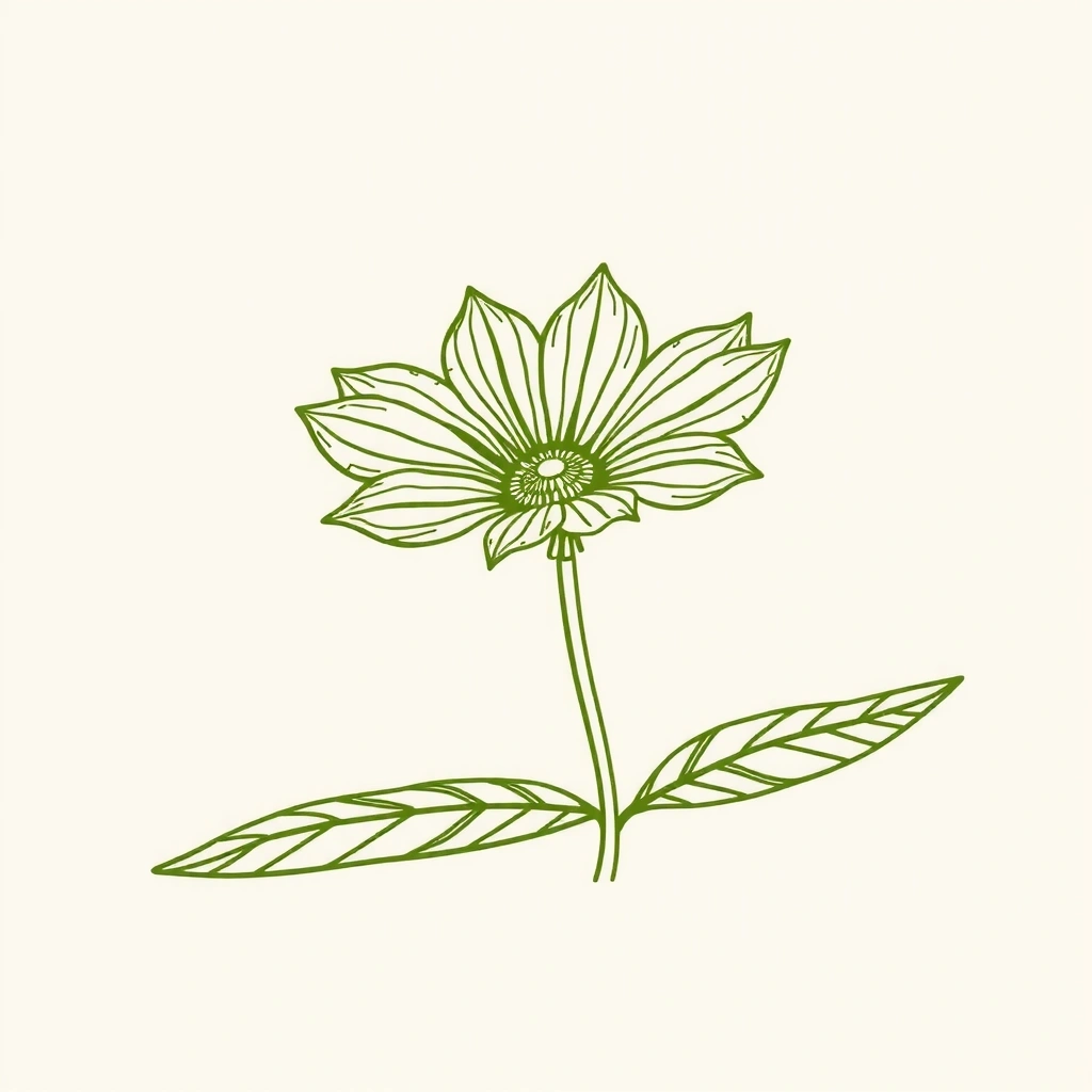 Stilisierte Alpen-Enzian Zeichnung